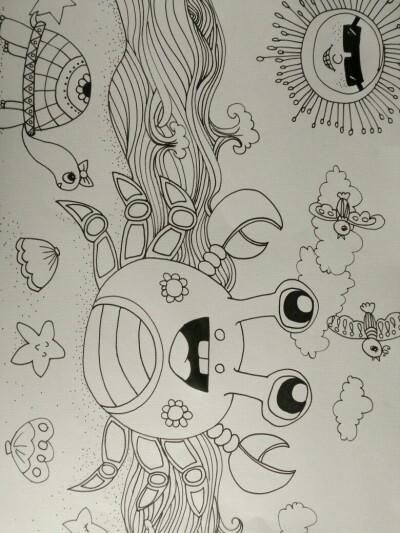 简单黑白线条儿童画