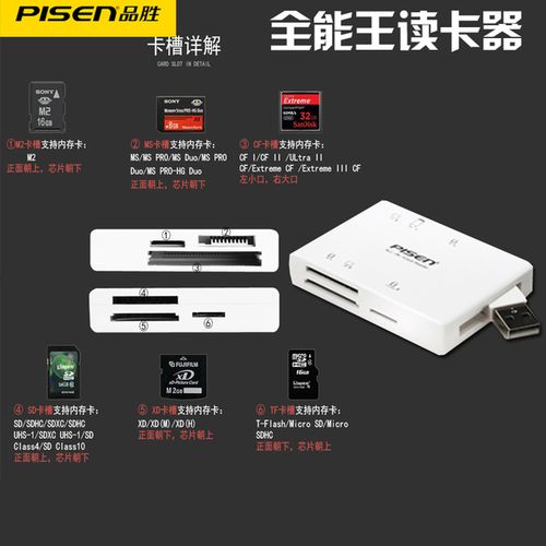 usb 多合一 m2 tf 手机 cf xd ms 相机 sd 品胜读卡器全能王