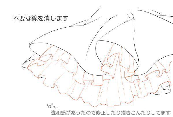 二次元礼服裙边褶皱怎么画简易服装上裙边褶皱效果画法