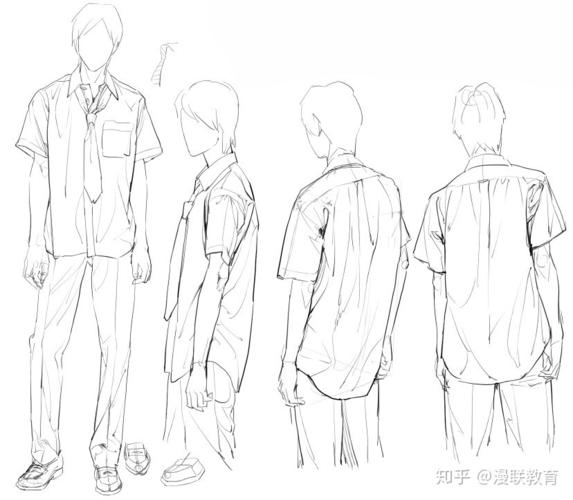 男子衬衫的画法(注意褶皱及阴影的掌握)