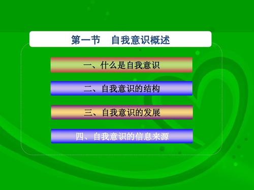 3ppt  第一节 自我意识概述 一,什么是自我意识 二,自我意识的结构