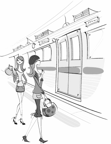 乘地铁的简笔画