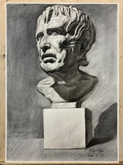 素描石膏像写生塞内卡