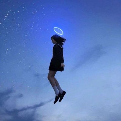 蓝色系女生头像