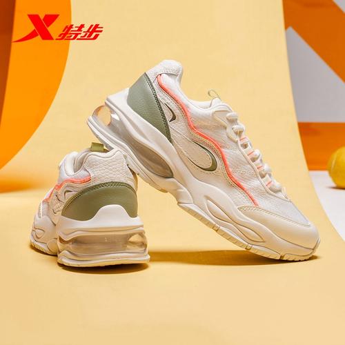 特步女鞋运动鞋女新款女士休闲鞋半掌气垫老爹鞋女潮鞋