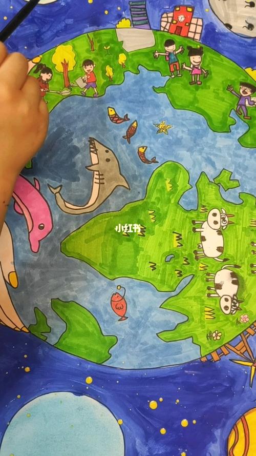 原创作品《绿色地球》_绘画_画画_文化_绘画