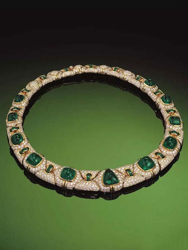 祖母绿及钻石项链bulgari