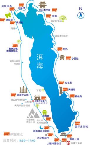 同城生活 吃喝玩乐 旅游 正文  如地图所示,环海骑行是绕行洱海一整圈