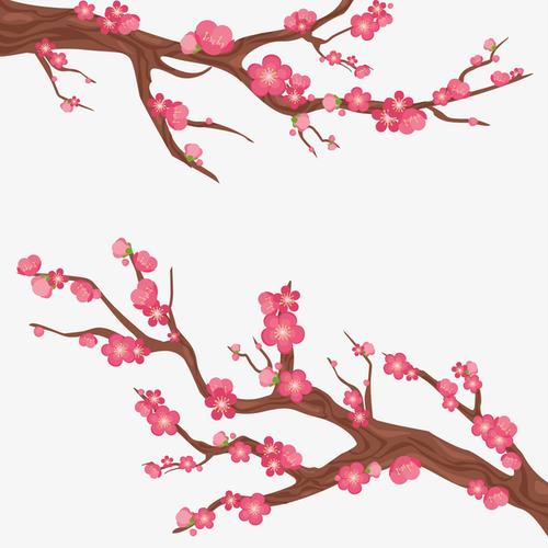 梅花和树枝矢量图下载