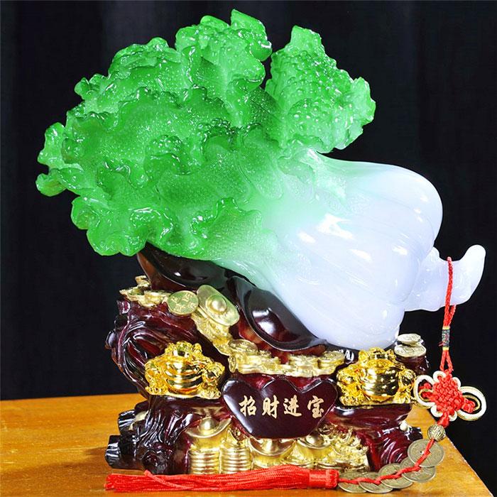 招财进宝玉白菜摆件