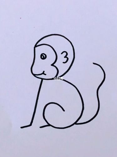 数字3画小猴子_简笔画_画个简笔画_人文_绘画