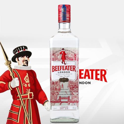 御玖轩 进口洋酒 必富达金酒1000ml 必发达杜松子酒鸡尾酒基酒gin