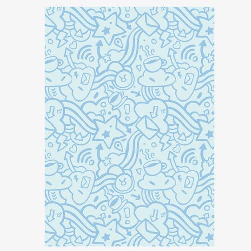 蓝色卡通边框纹理矢量