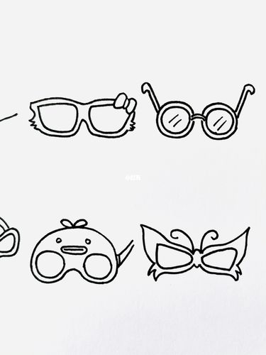 【简笔画】眼镜97_简笔画_眼镜_手帐_插画_寒假去哪