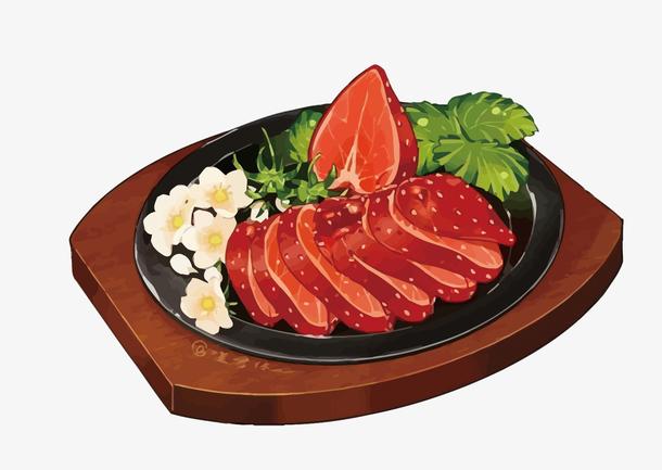 矢量卡通美食牛排