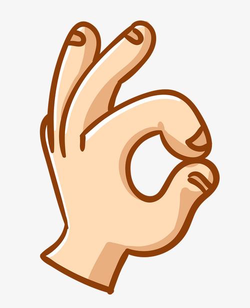手部ok立体手势动作卡通可爱免抠元素