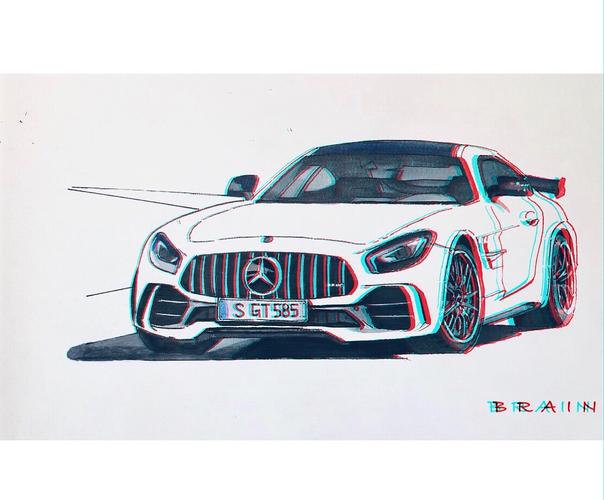 一张奔驰amg手绘