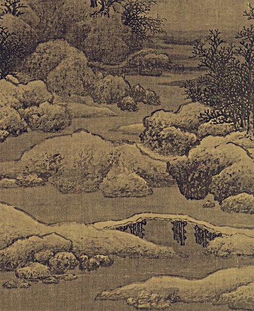 宋范宽雪景寒林国画绢本仿古古画版画画心装饰国画