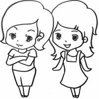 双胞胎姐妹卡通图片唯美头像【点击鼠标右键下载】