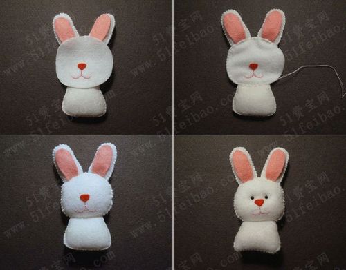 不织布小白兔版着装圣诞老人玩偶