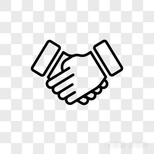 在透明背景上隔离的握手矢量图标handsh