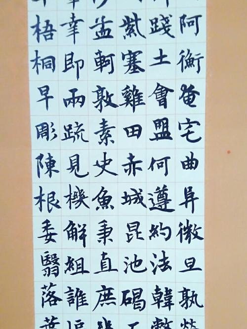 冯国强楷书千字文局部