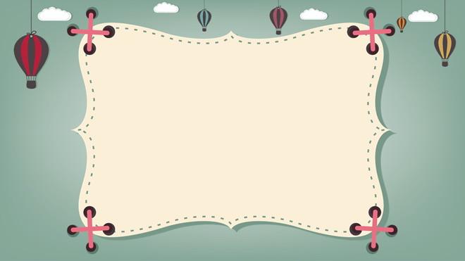 三张绿色卡通ppt边框背景图片