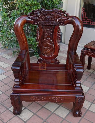 老挝大红酸枝红木沙发交趾黄檀 实木沙发红木家具 12cm六件套独板_7折