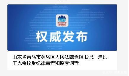 法院院长涉嫌"严重违法",山东省青岛市黄岛区人民法院党组书记,院长王