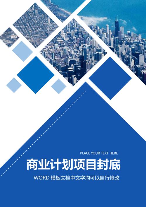 渐变简约大气商业项目计划报告封面word模板