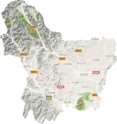 武安市高清地形地图,武安市高清谷歌地形地图