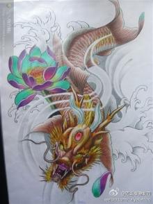 鳌鱼纹身图案