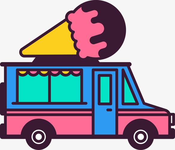 卡通冰淇淋车子图