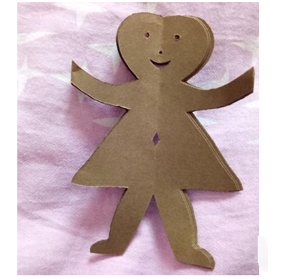 剪纸四个连体小人怎么剪