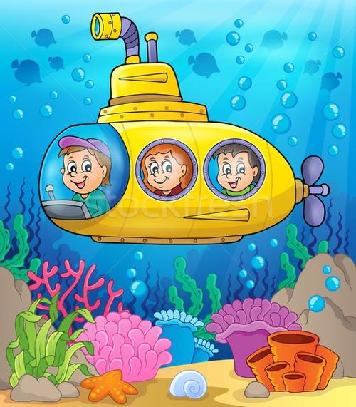 商业照片: 潜艇 · 图像 ·水· 快乐 · 孩子 · 窗口