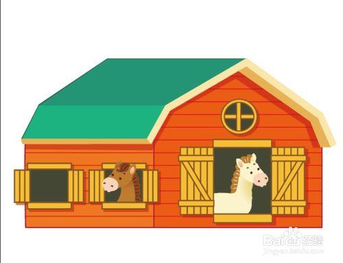 马棚卡通画设计