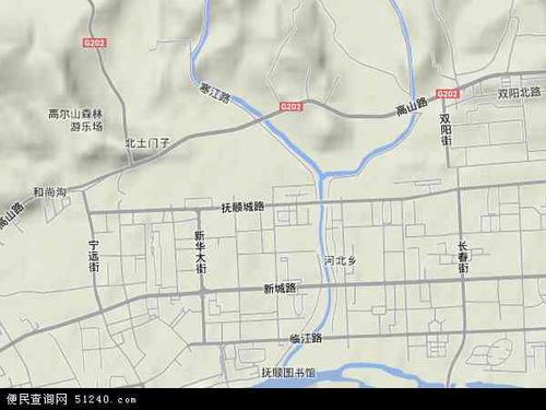 中国辽宁省抚顺市顺城区抚顺城地图(卫星地图)