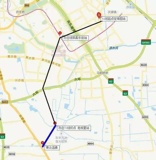 根据此前的规划,亦庄有轨电车t1线有望南延至青云店镇.