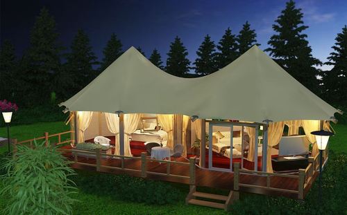 膜结构帐篷酒店高端露营篷房户外休闲民宿铝合金篷房高档酒店帐篷