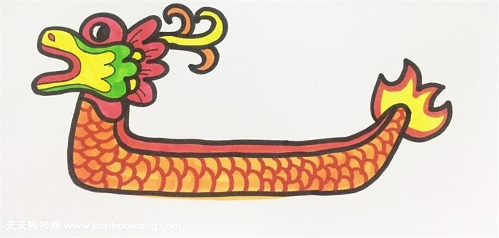 龙舟简笔画步骤