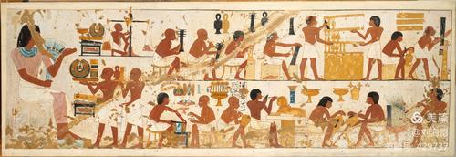 这幅壁画是当时的工匠们在制作各种各样的用于祭祀神的一些工艺品的