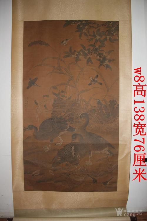 8王武绢本花鸟立轴精品