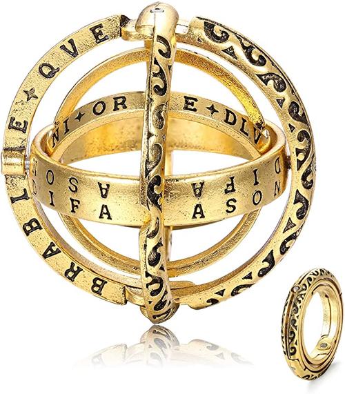 sllaiss天文球体戒指复古地球世界球环球体宇宙球环情侣朋友创意礼物