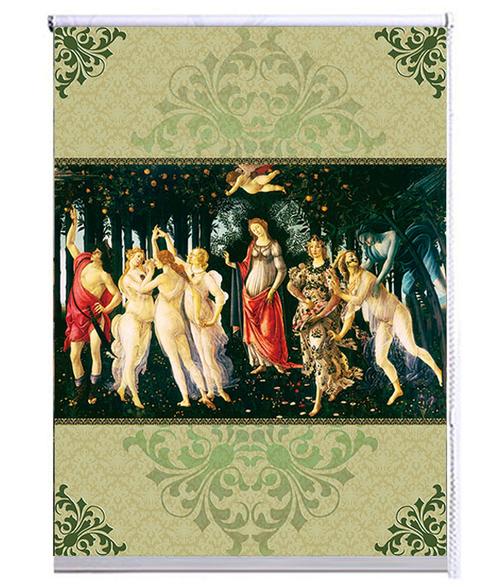 定制窗帘古典人物欧式卷式卷帘装饰画名画希腊神话定制窗帘
