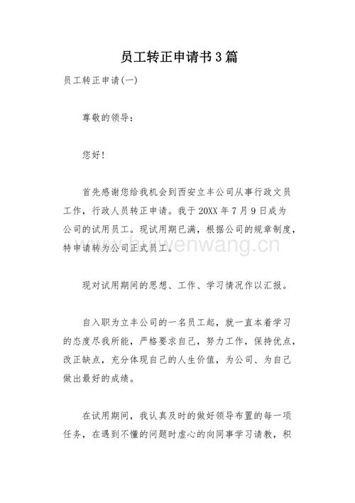 员工转正申请书3篇(总6页).docx
