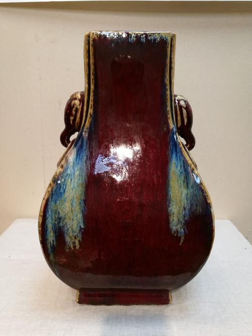 清康熙至光绪官窑瓷器之七结尾篇:清光绪窑变釉象耳杏圆大方壶