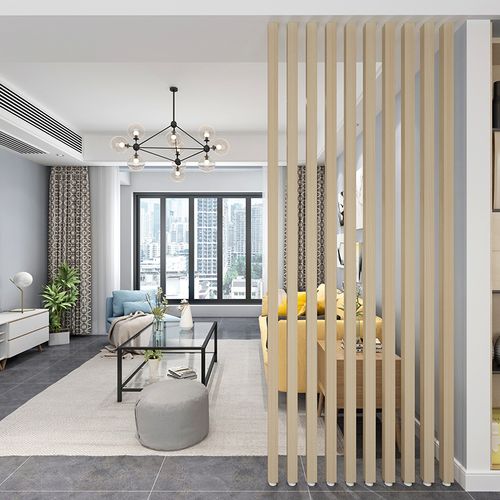 北欧装饰柱子木条客厅屏风欧式实木格栅隔断现代简约时尚入户玄关