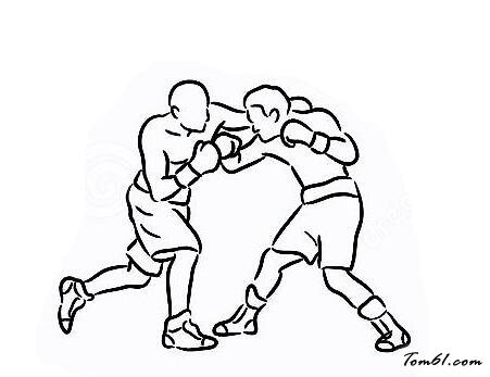 拳击比赛简笔画