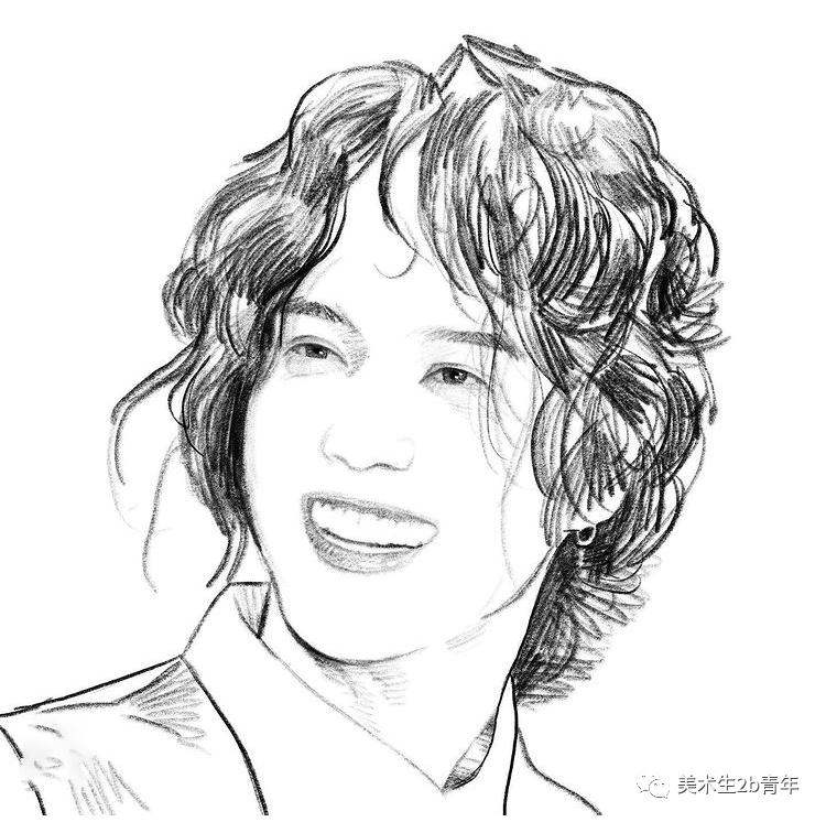 线性素描人物头像回归形体本质直击画面痛点