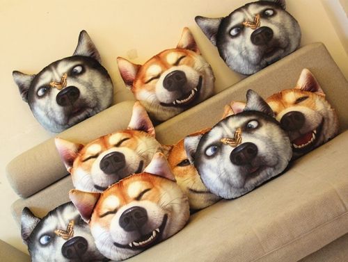 生日礼物3d神烦狗滑稽狗头抱枕平头ge靠背靠枕抱枕搞怪枕头狗年旺